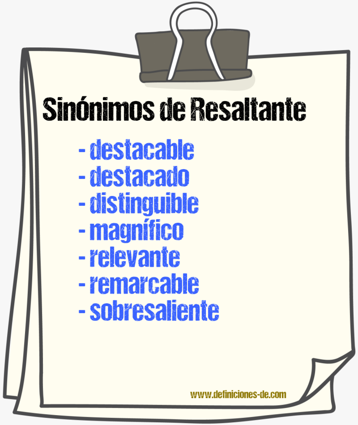 Sinnimos de resaltante