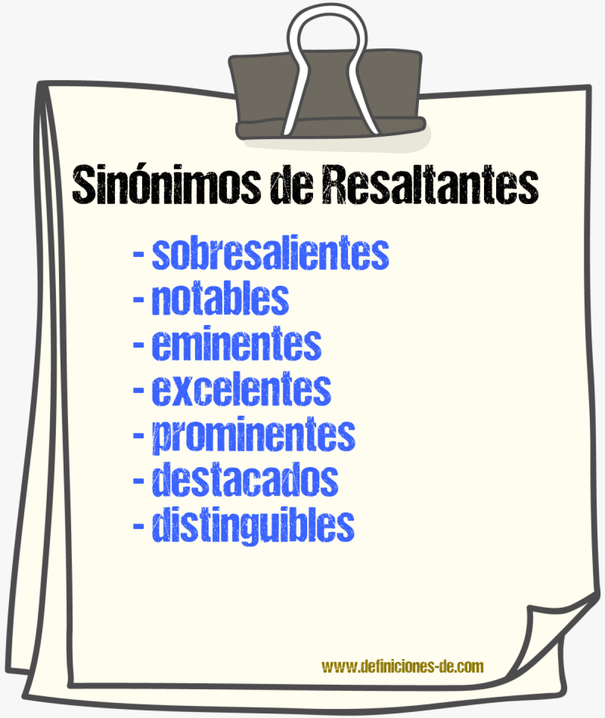 Sinónimos de resaltantes