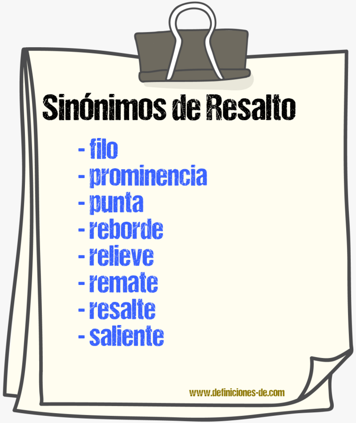 Sinnimos de resalto