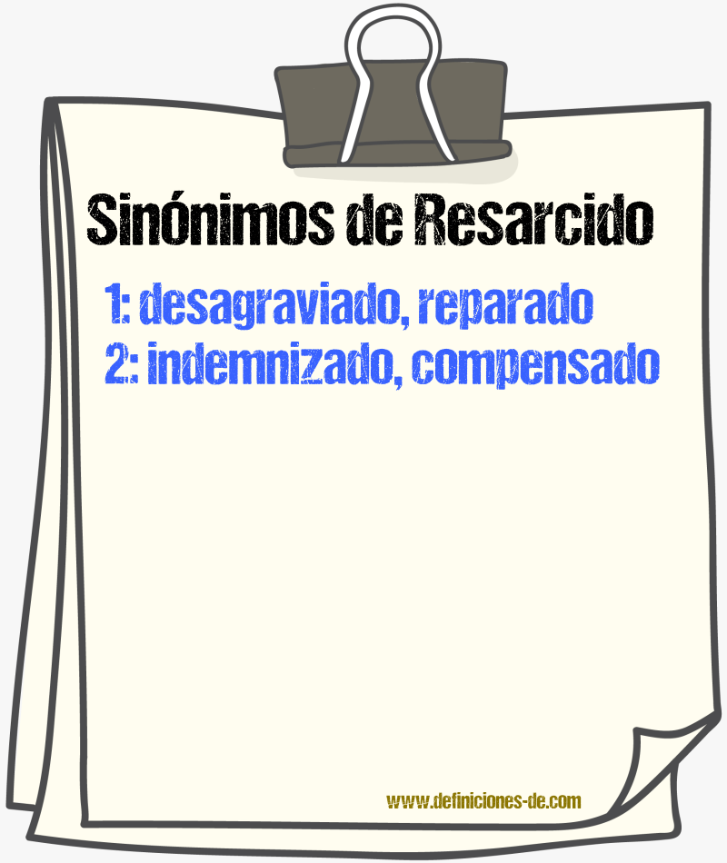 Sinónimos de resarcido