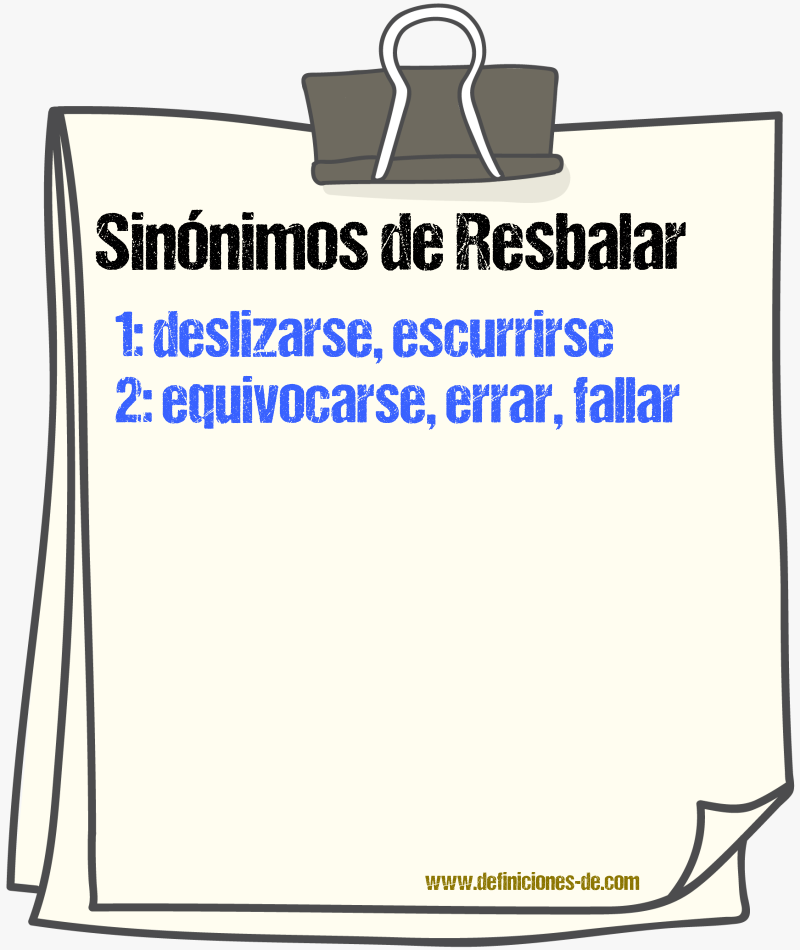 Sinnimos de resbalar