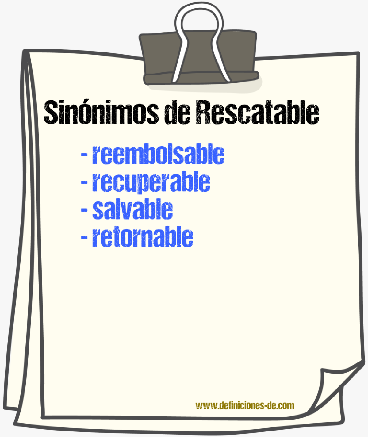 Sinnimos de rescatable