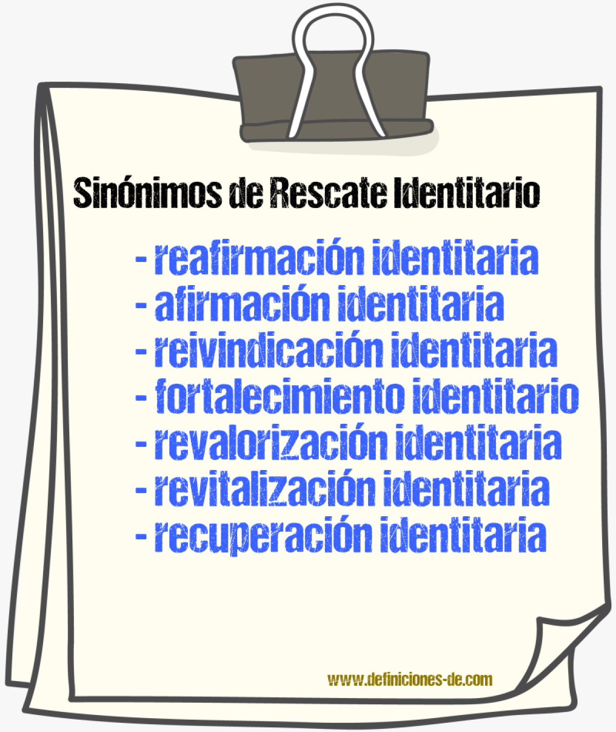 Sinónimos de rescate identitario