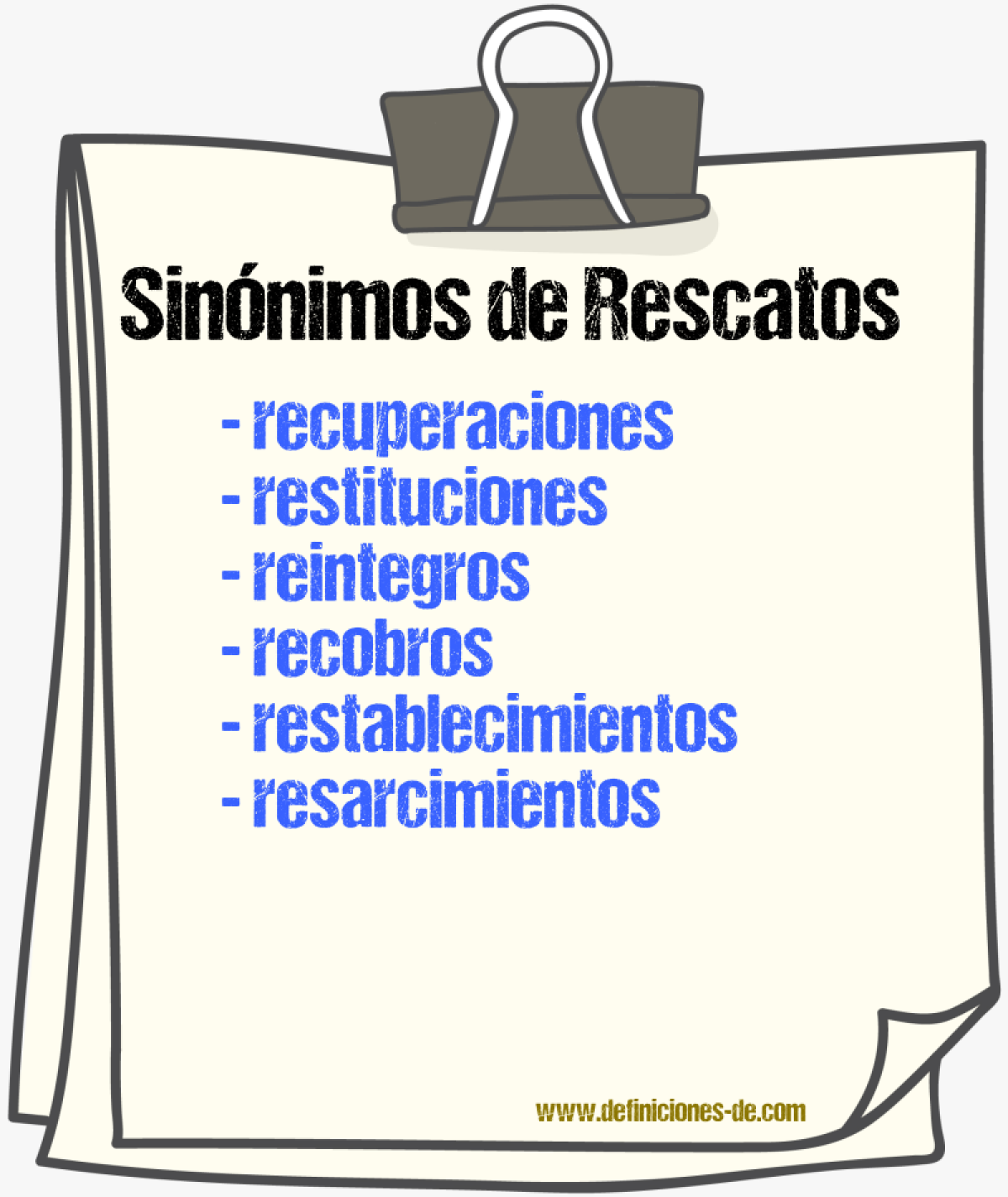 Sinónimos de rescatos