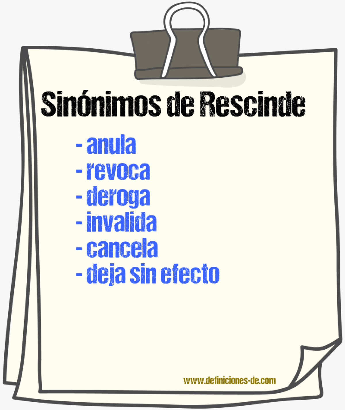 Sinónimos de rescinde