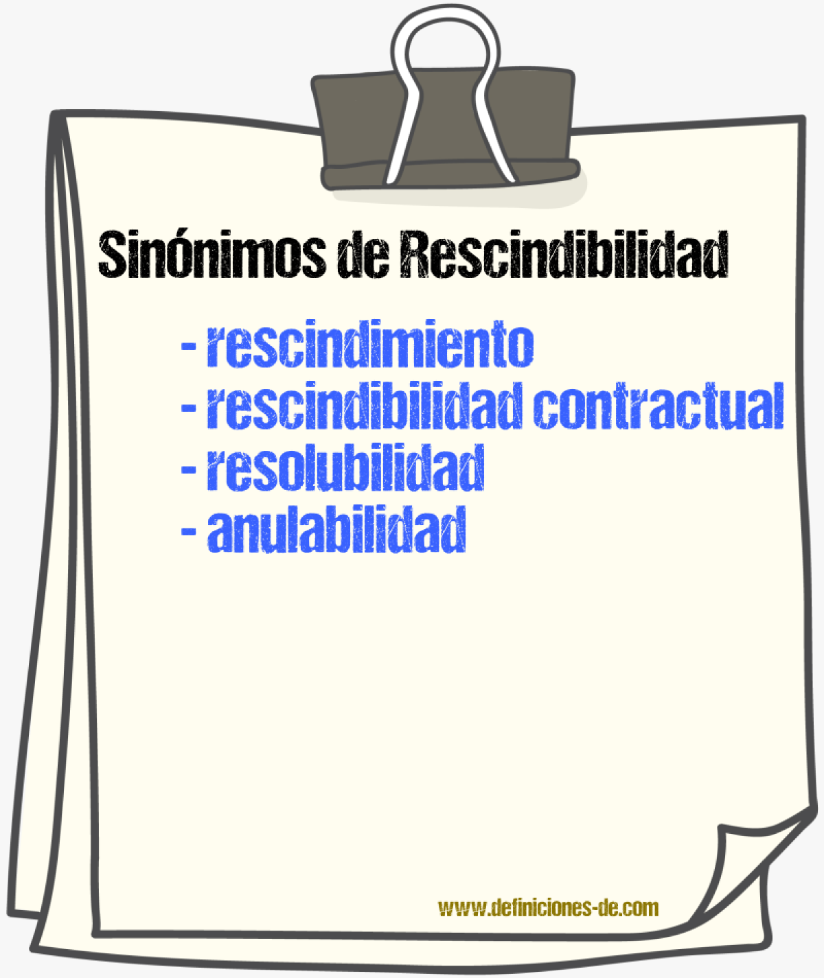 Sinónimos de rescindibilidad
