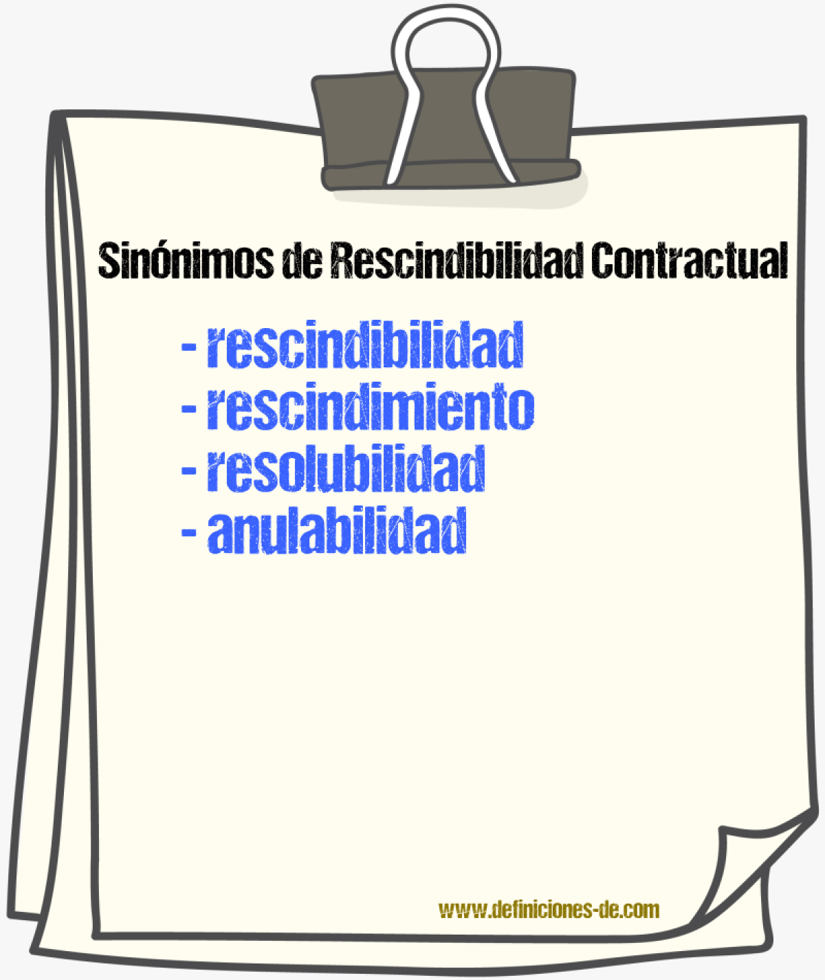 Sinónimos de rescindibilidad contractual