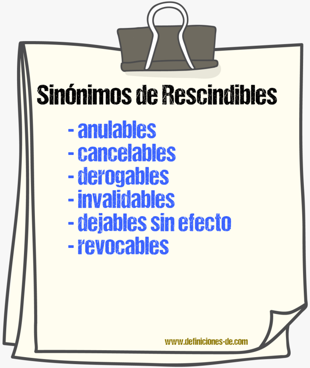 Sinónimos de rescindibles