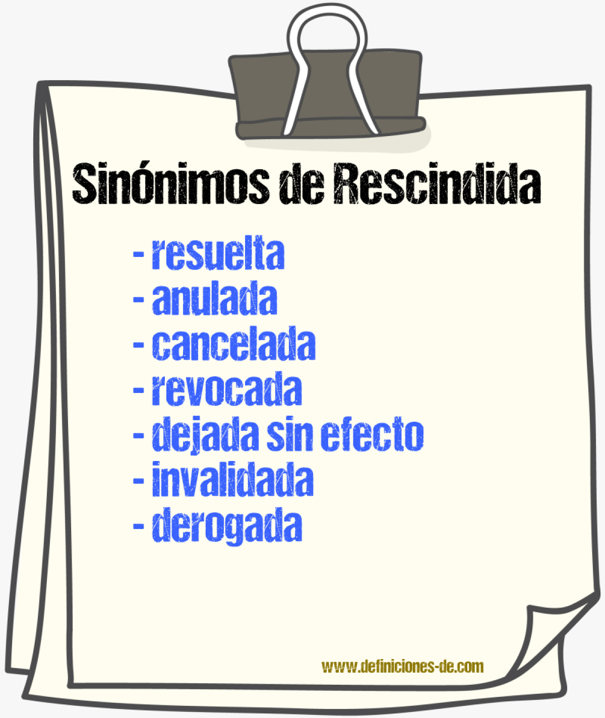 Sinónimos de rescindida