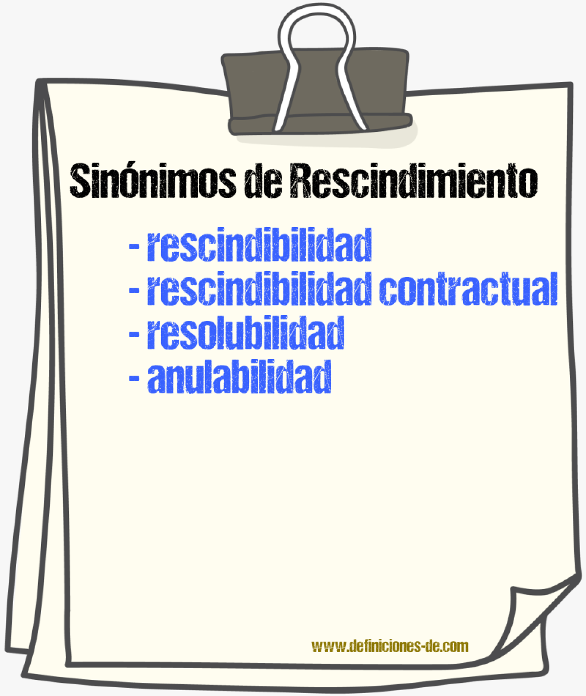 Sinónimos de rescindimiento