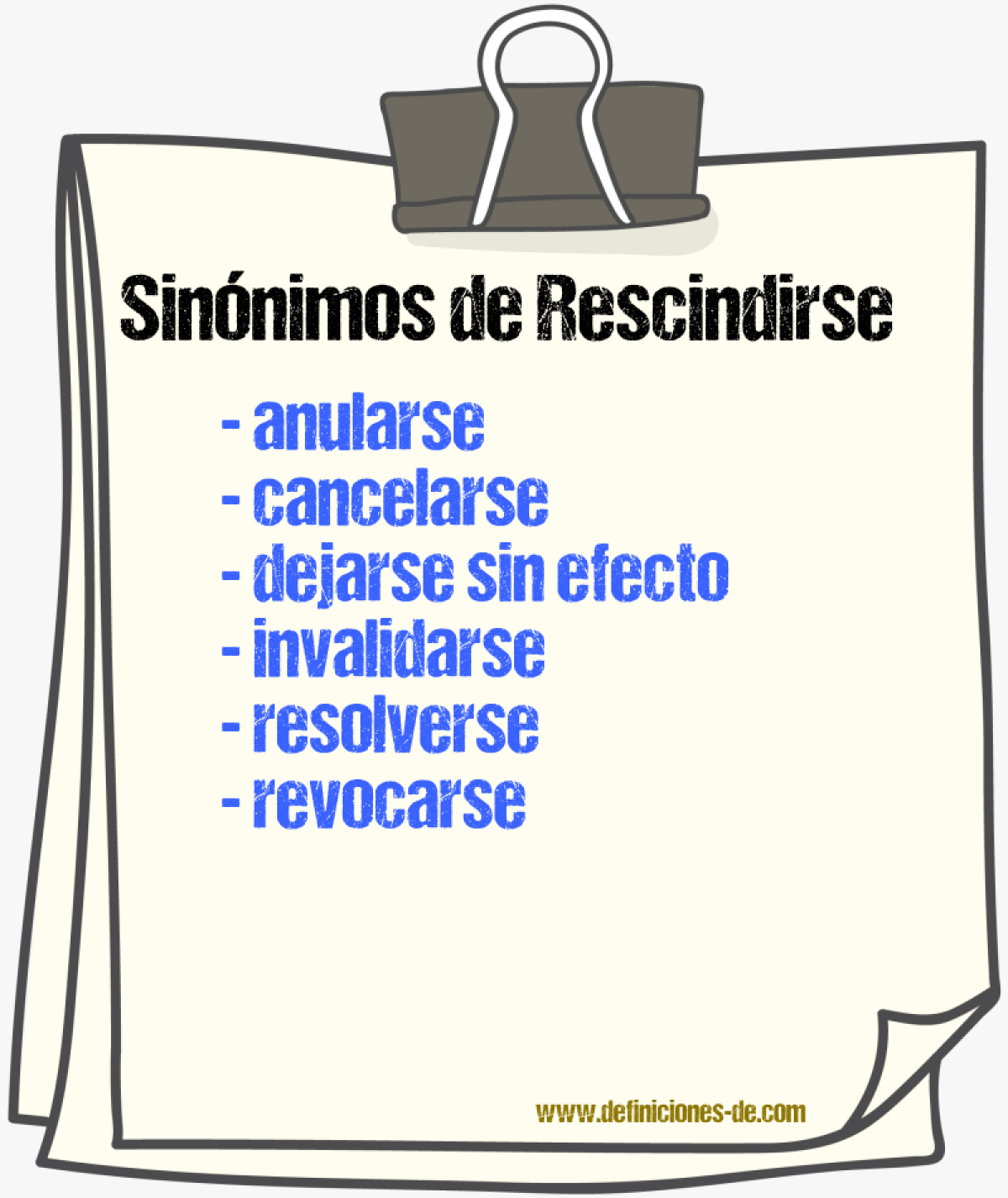 Sinónimos de rescindirse