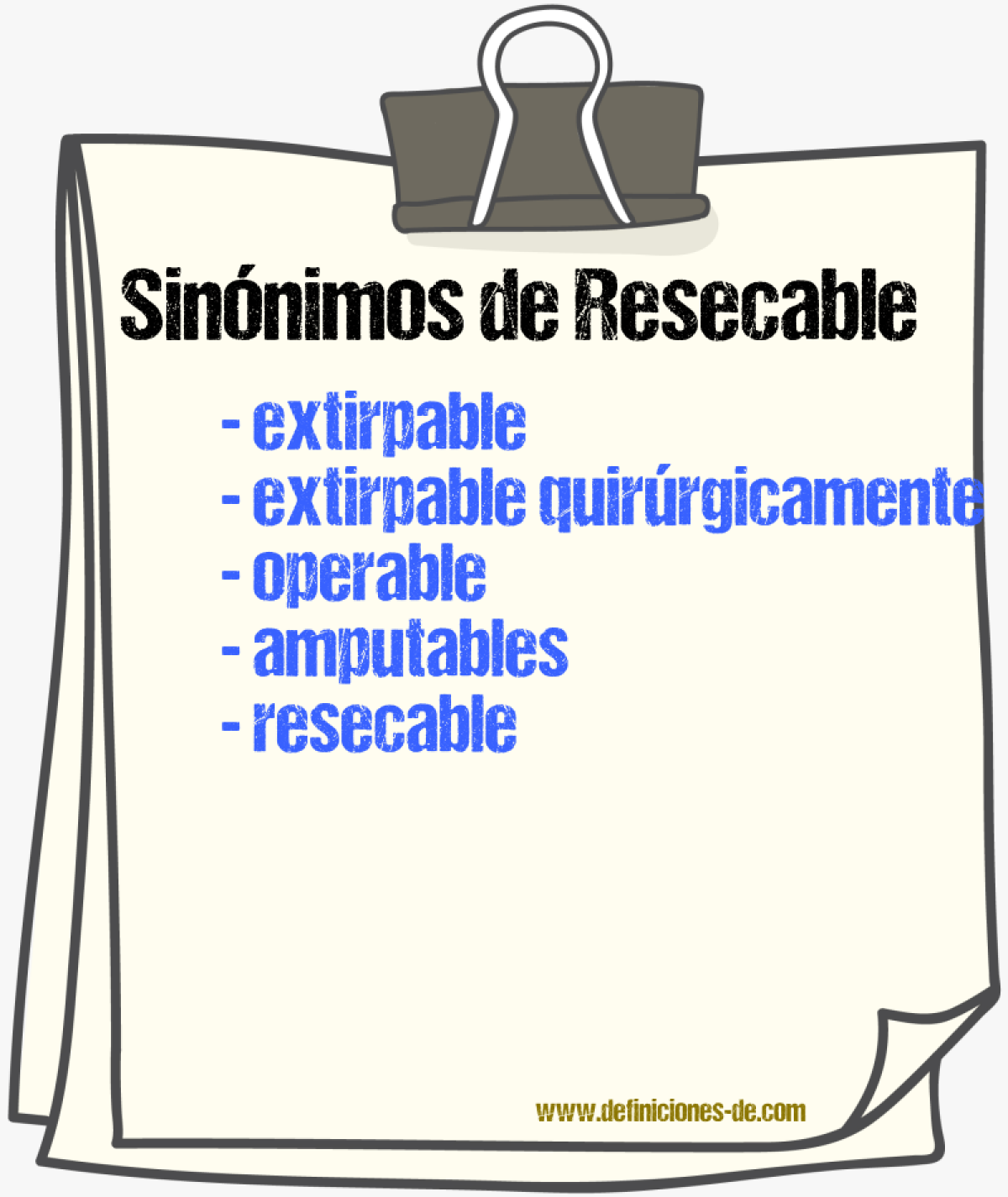 Sinónimos de resecable