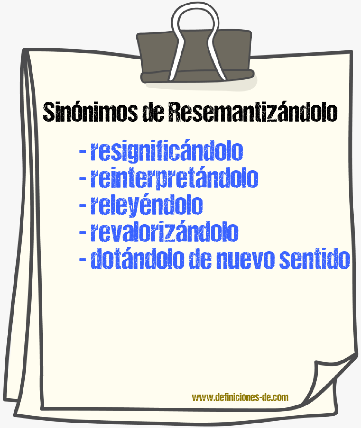 Sinónimos de resemantizándolo