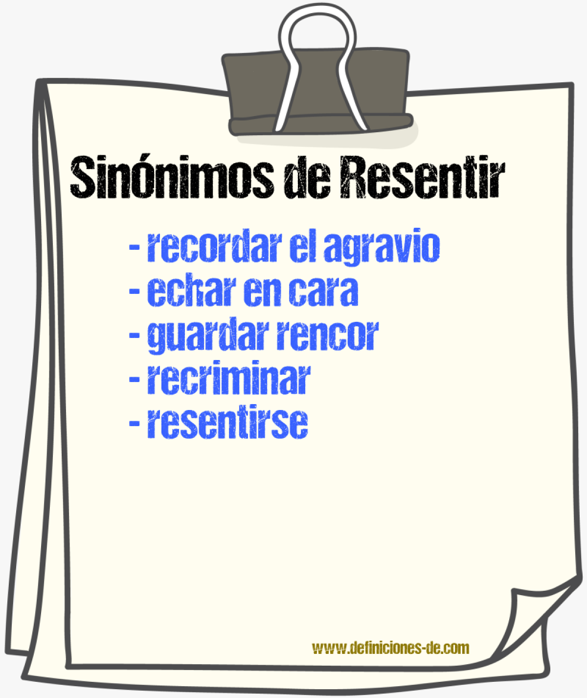 Sinónimos de resentir