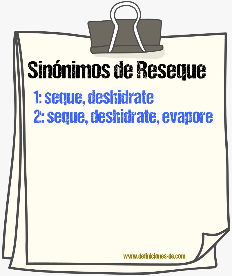 Sinónimos de reseque