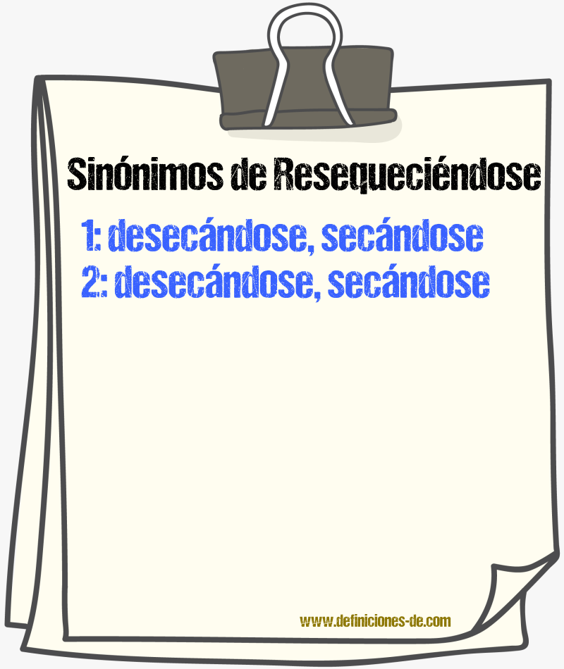 Sinónimos de resequeciéndose