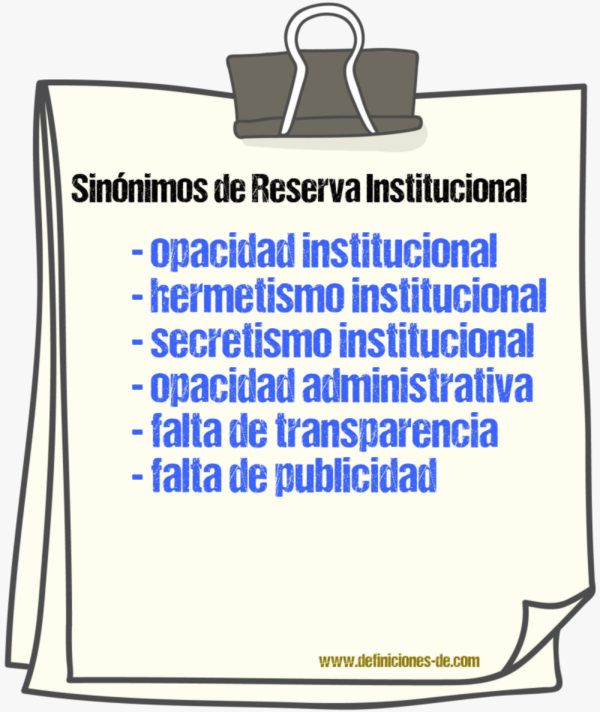 Sinónimos de reserva institucional