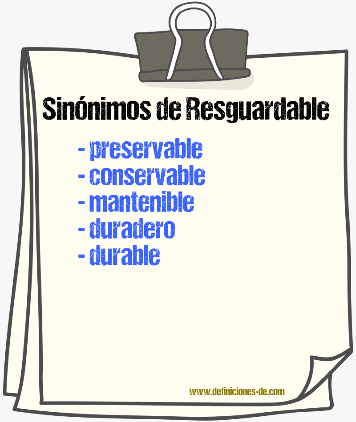 Sinónimos de resguardable