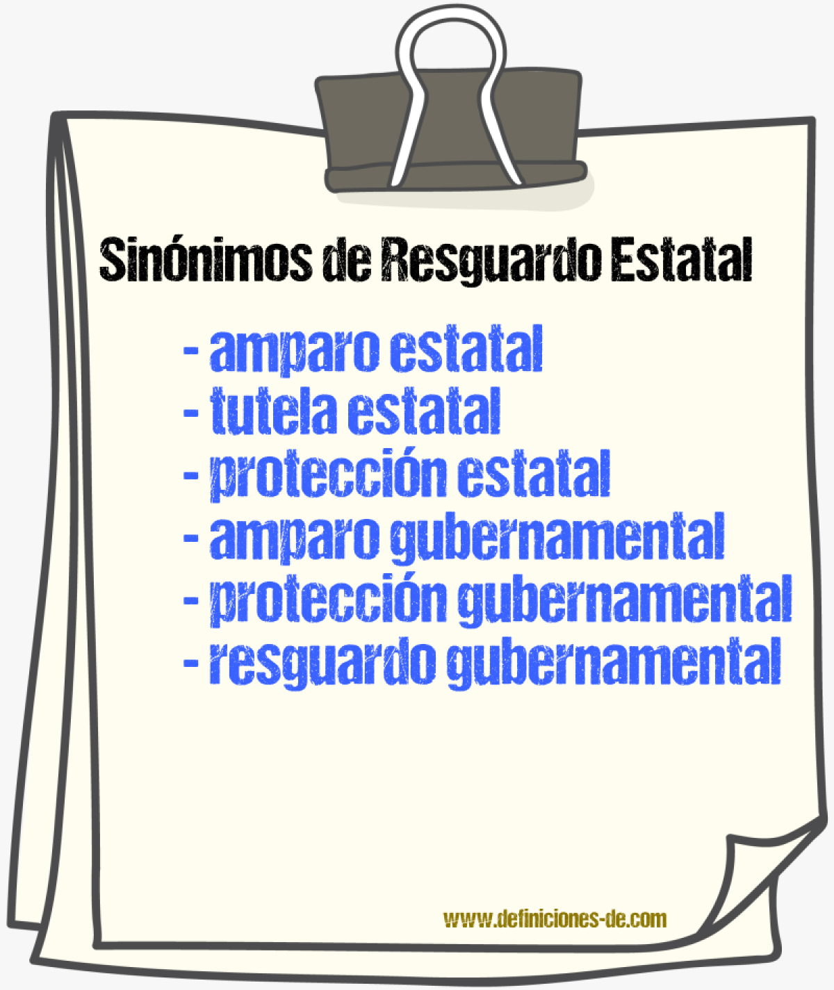 Sinónimos de resguardo estatal