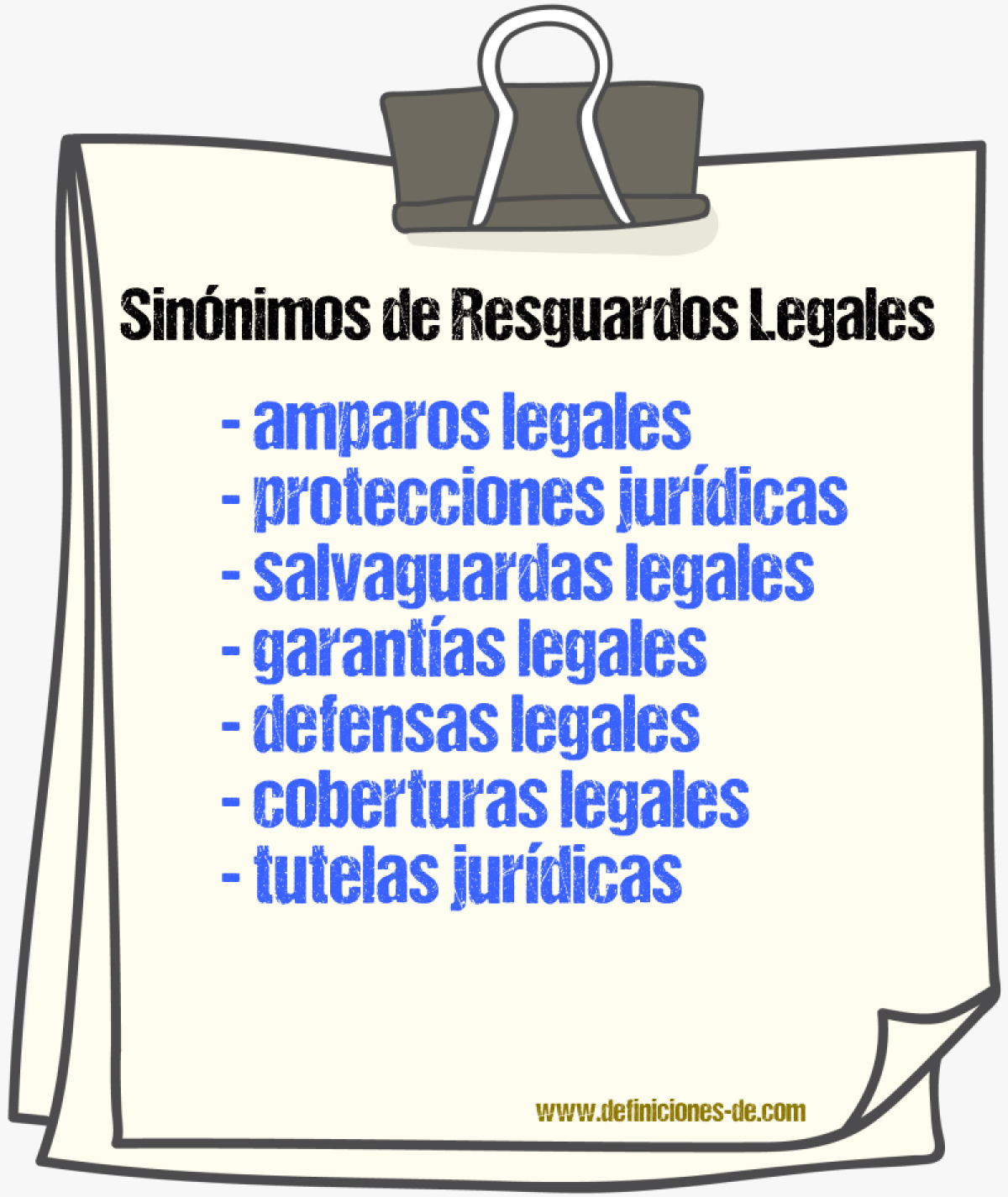 Sinónimos de resguardos legales