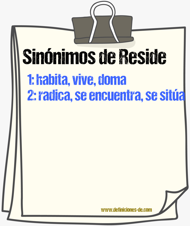 Sinónimos de reside