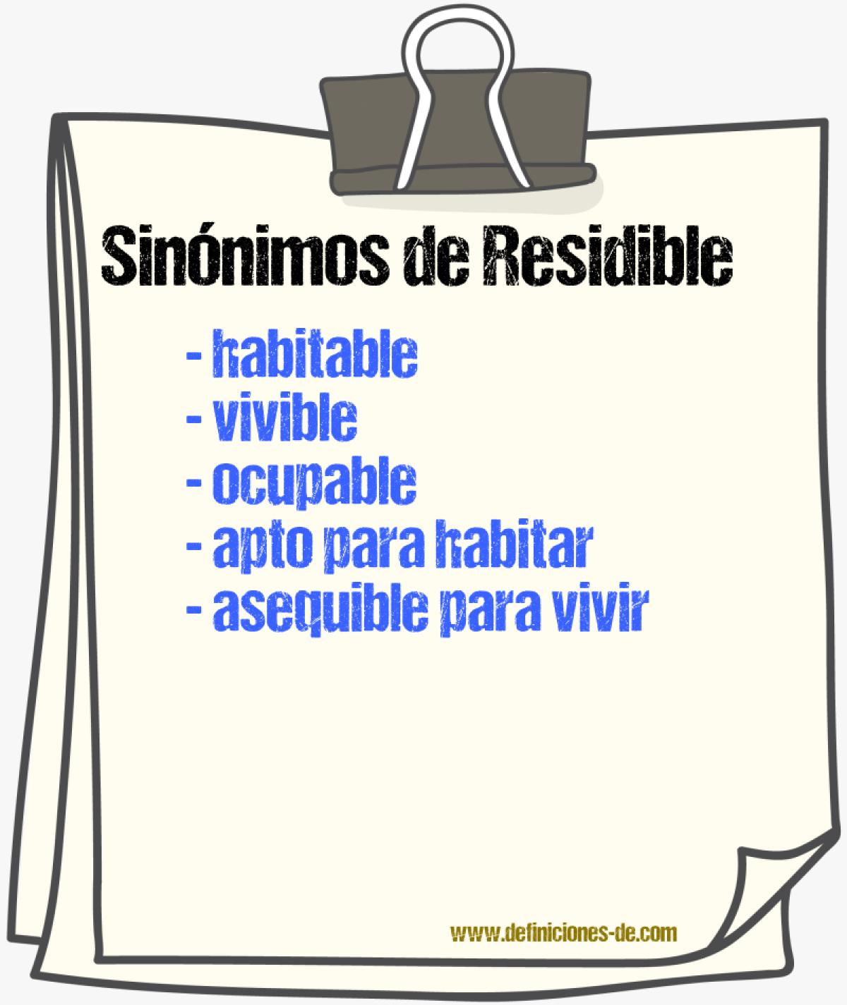 Sinónimos de residible