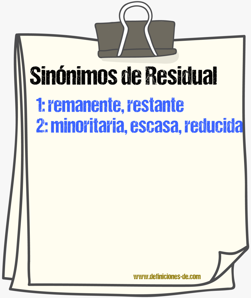 Sinónimos de residual