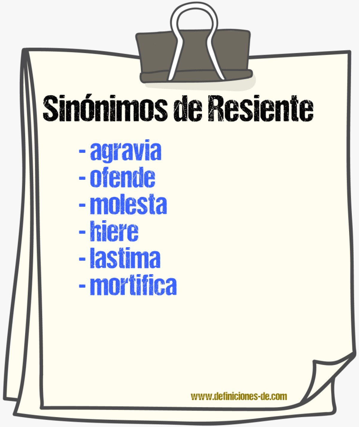Sinónimos de resiente
