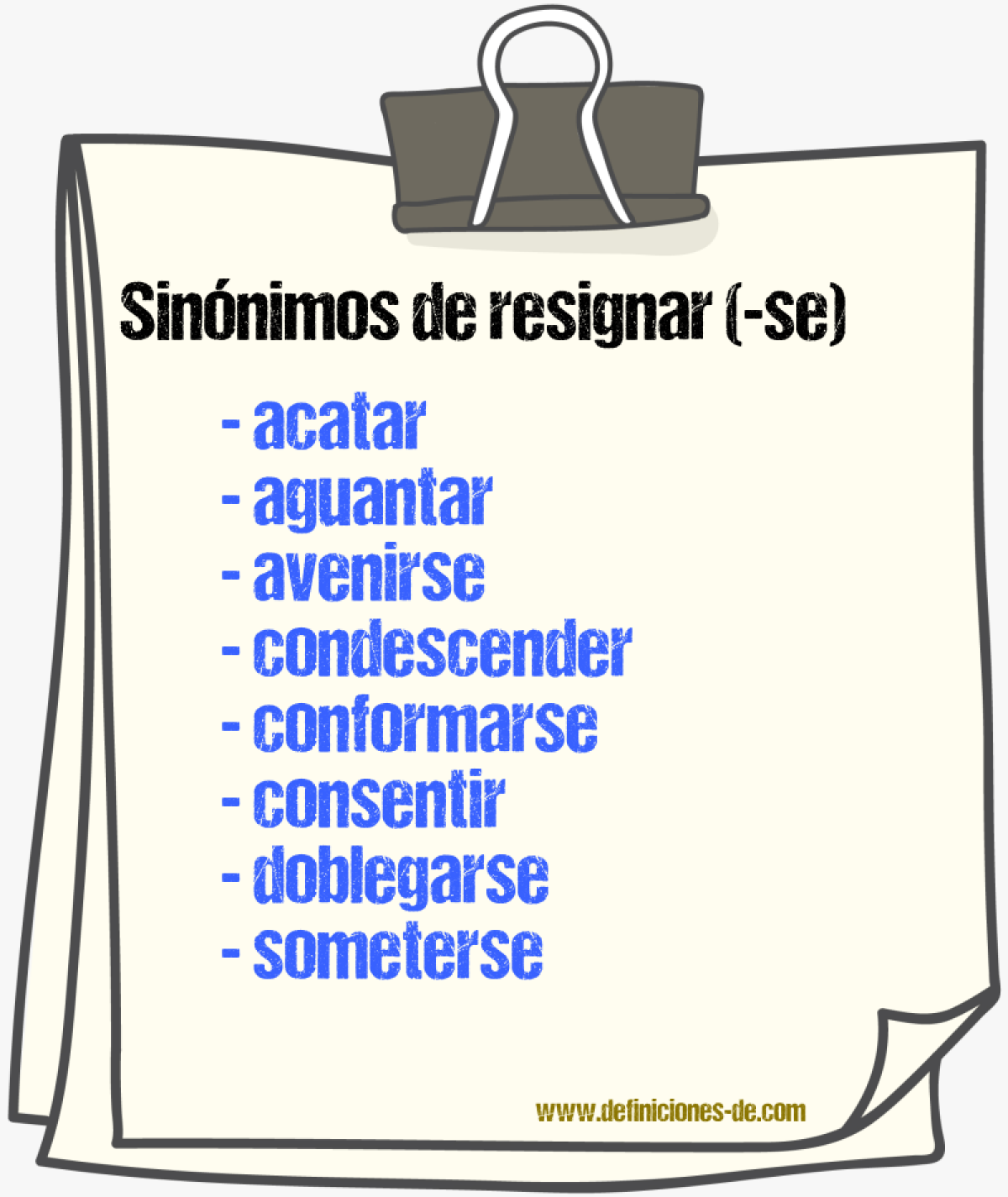 Sinnimos de resignar