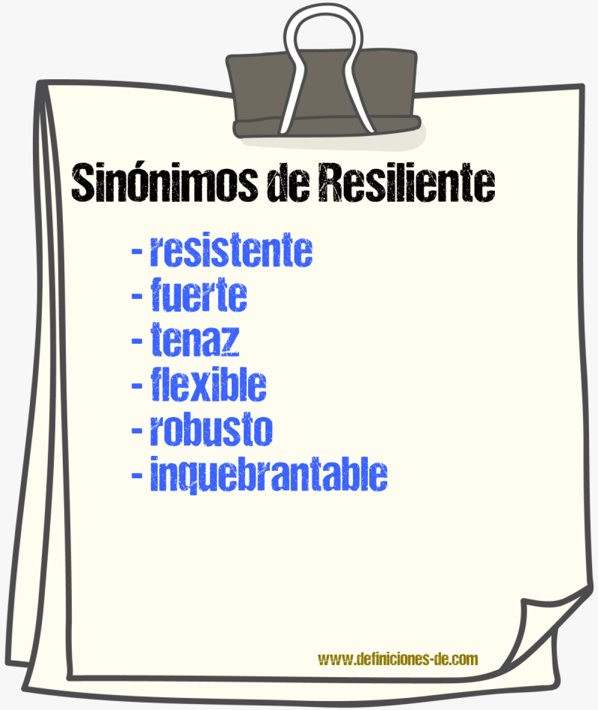 Sinnimos de resiliente