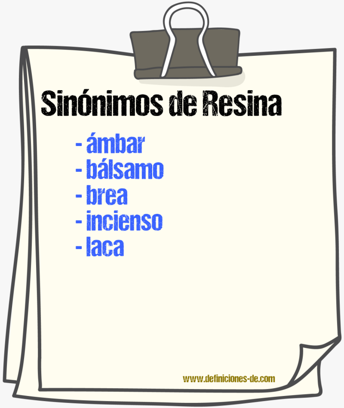 Sinnimos de resina