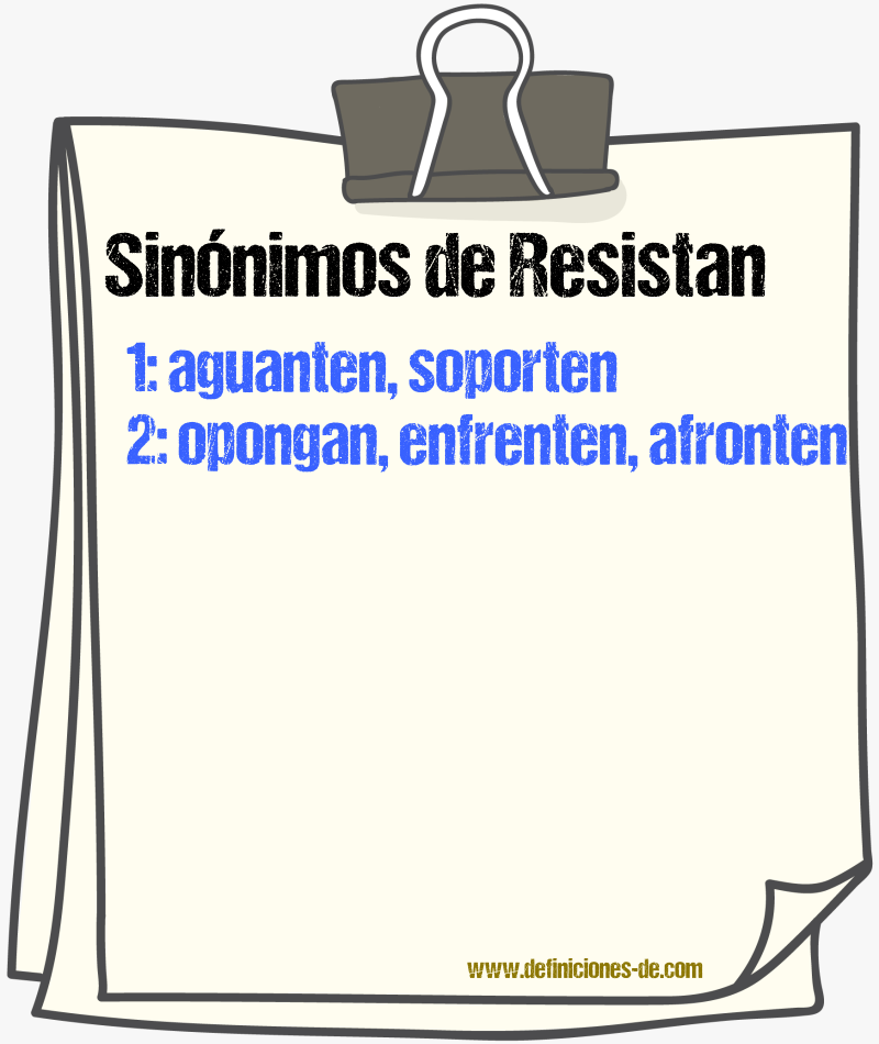 Sinónimos de resistan