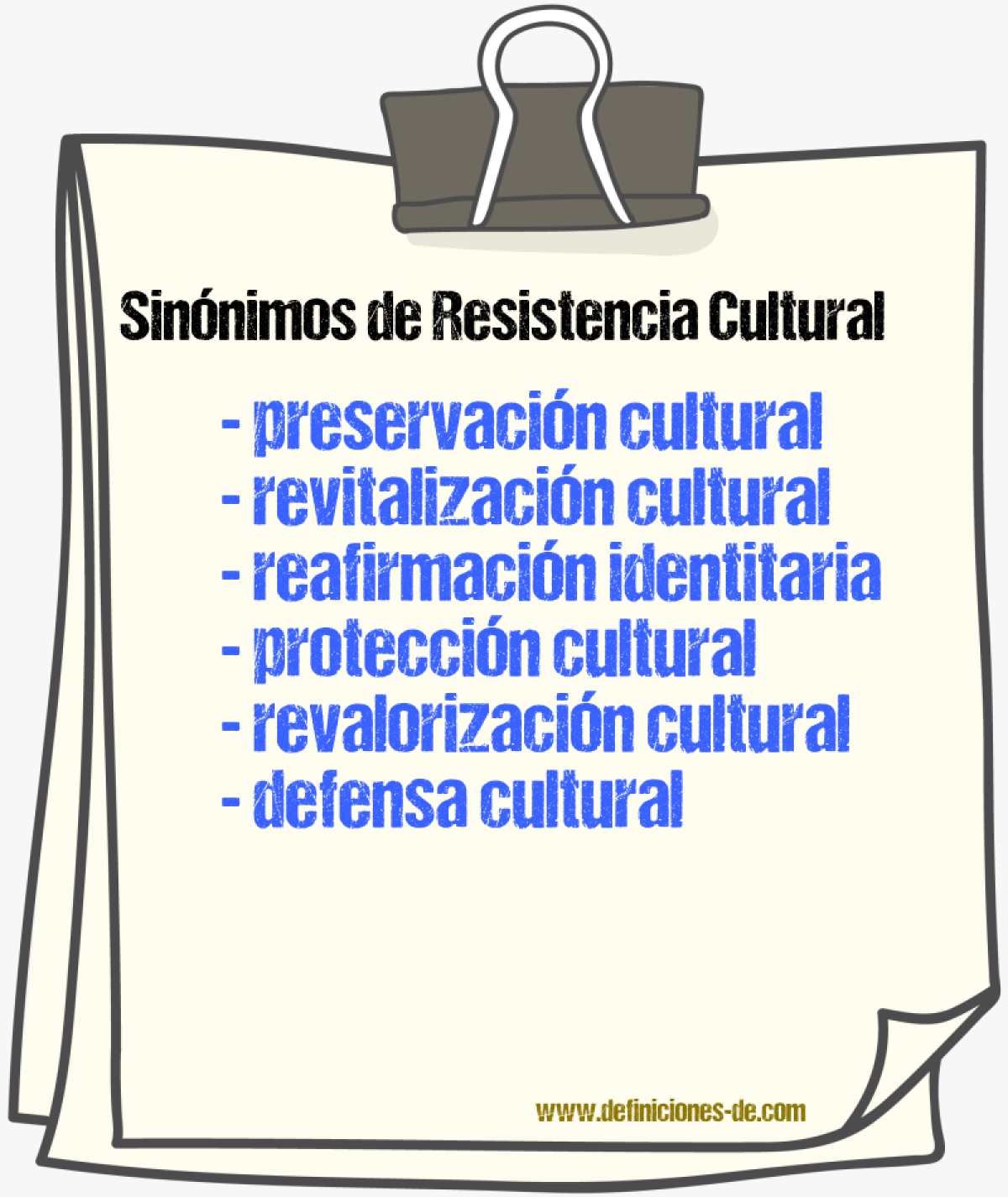 Sinónimos de resistencia cultural