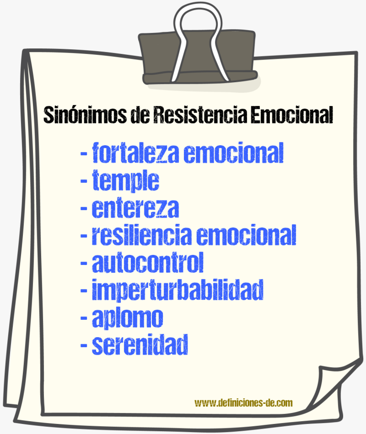 Sinónimos de resistencia emocional
