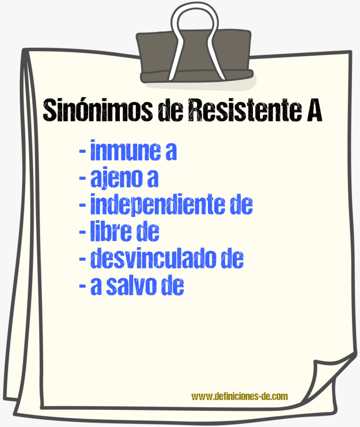 Sinónimos de resistente a