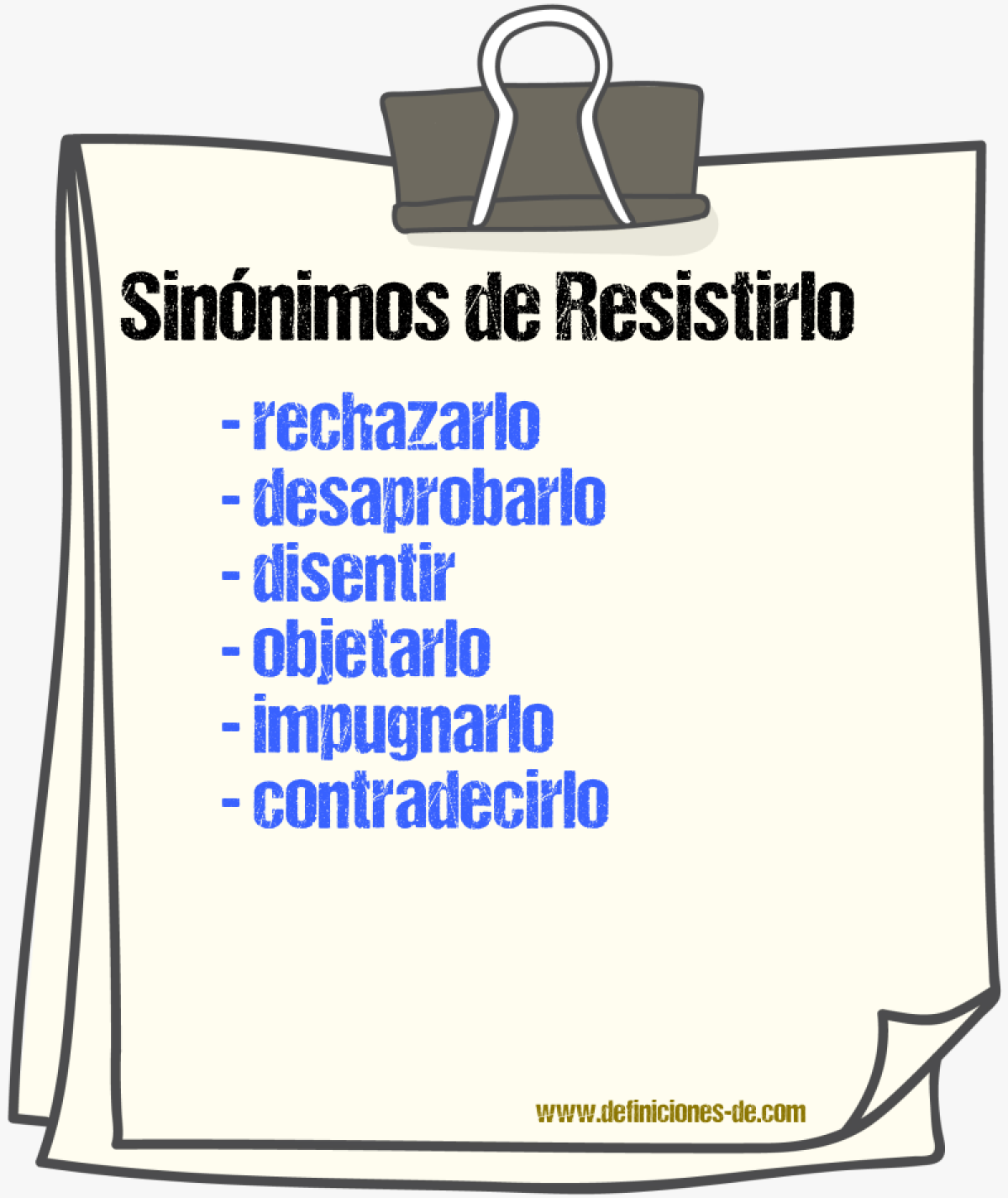 Sinónimos de resistirlo