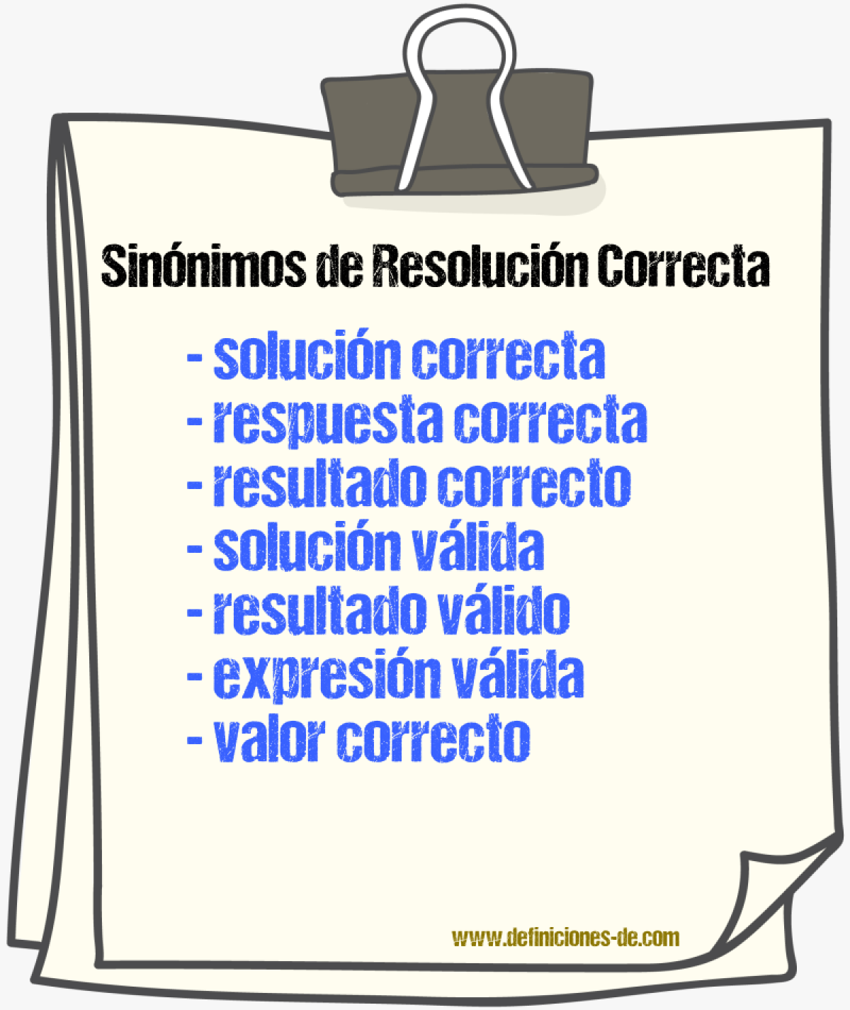 Sinónimos de resolución correcta