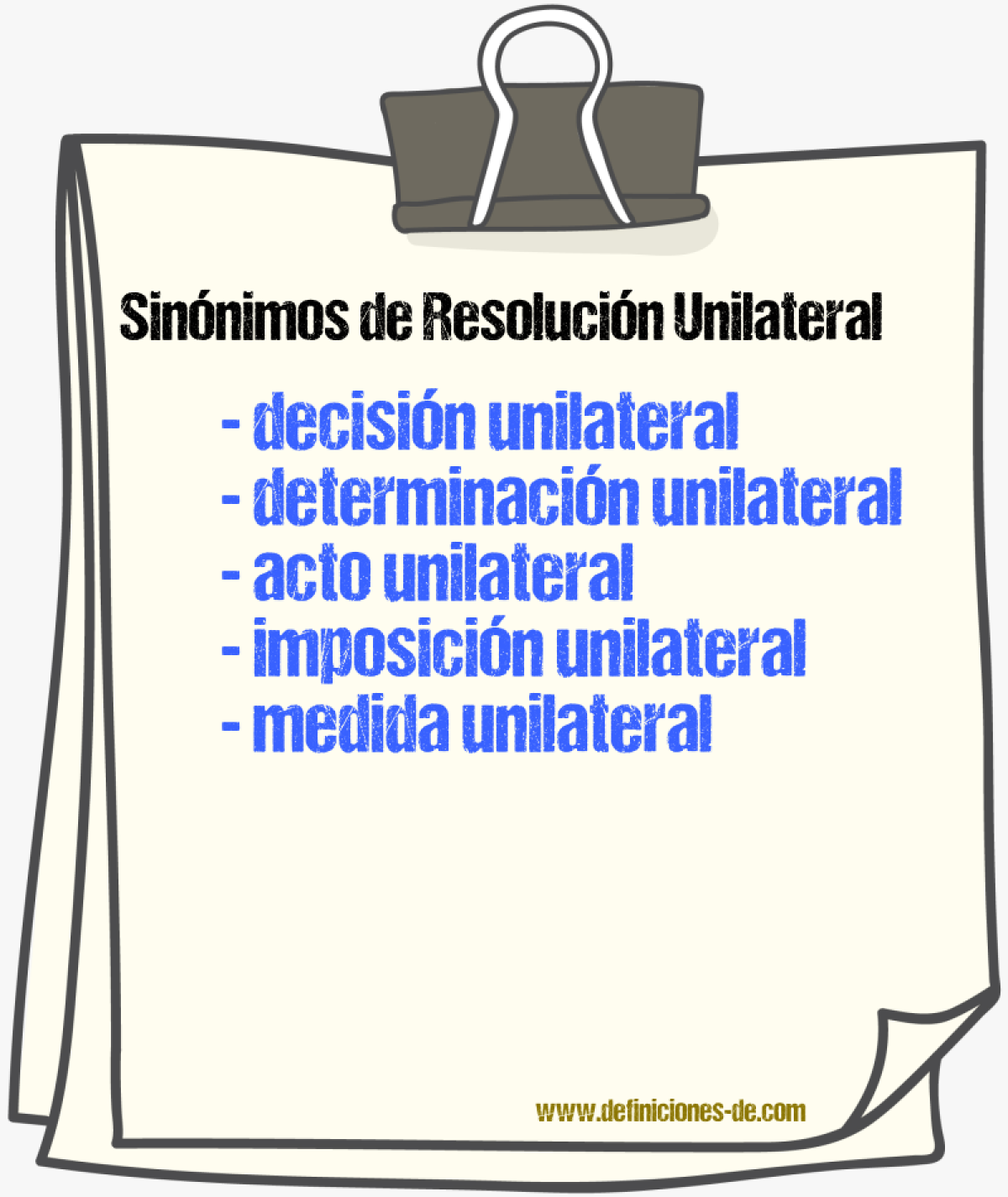 Sinónimos de resolución unilateral