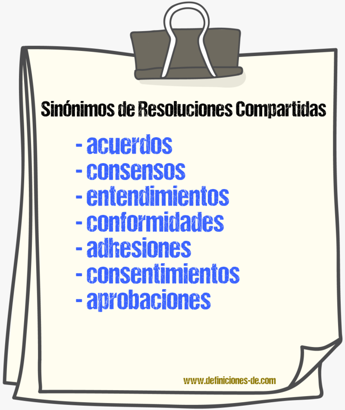 Sinónimos de resoluciones compartidas
