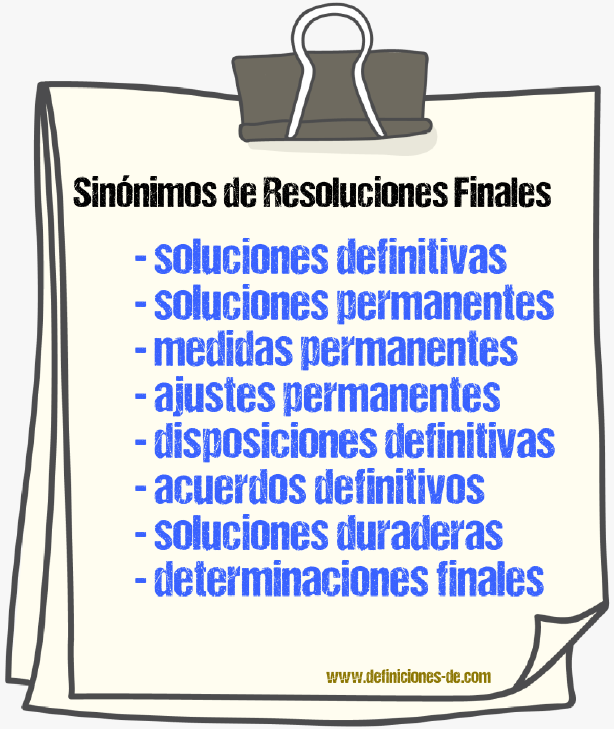 Sinónimos de resoluciones finales