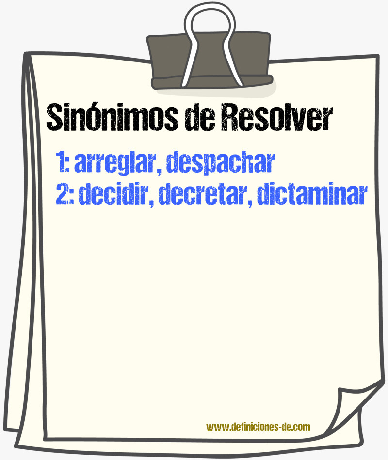 Sinnimos de resolver