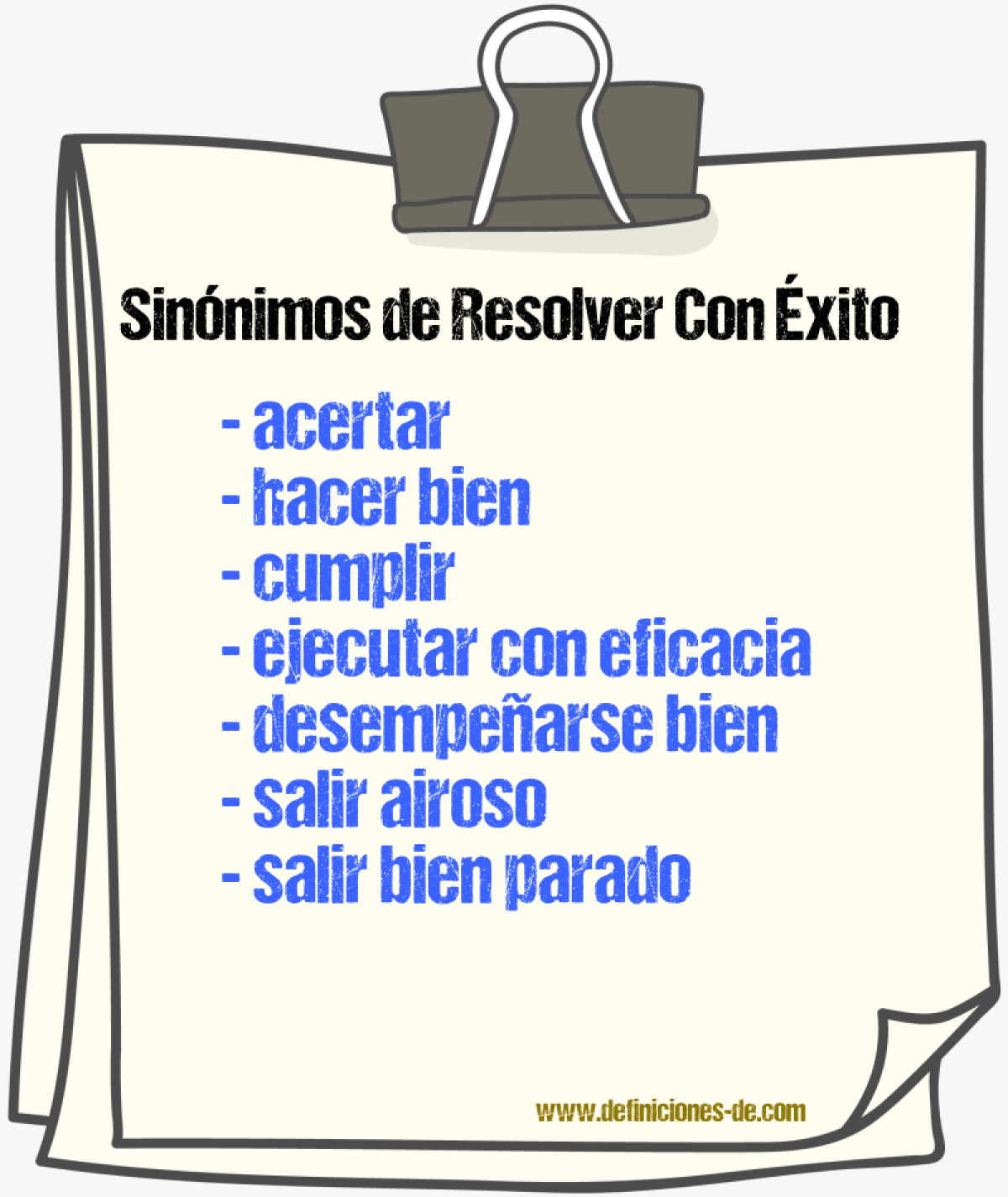 Sinónimos de resolver con éxito