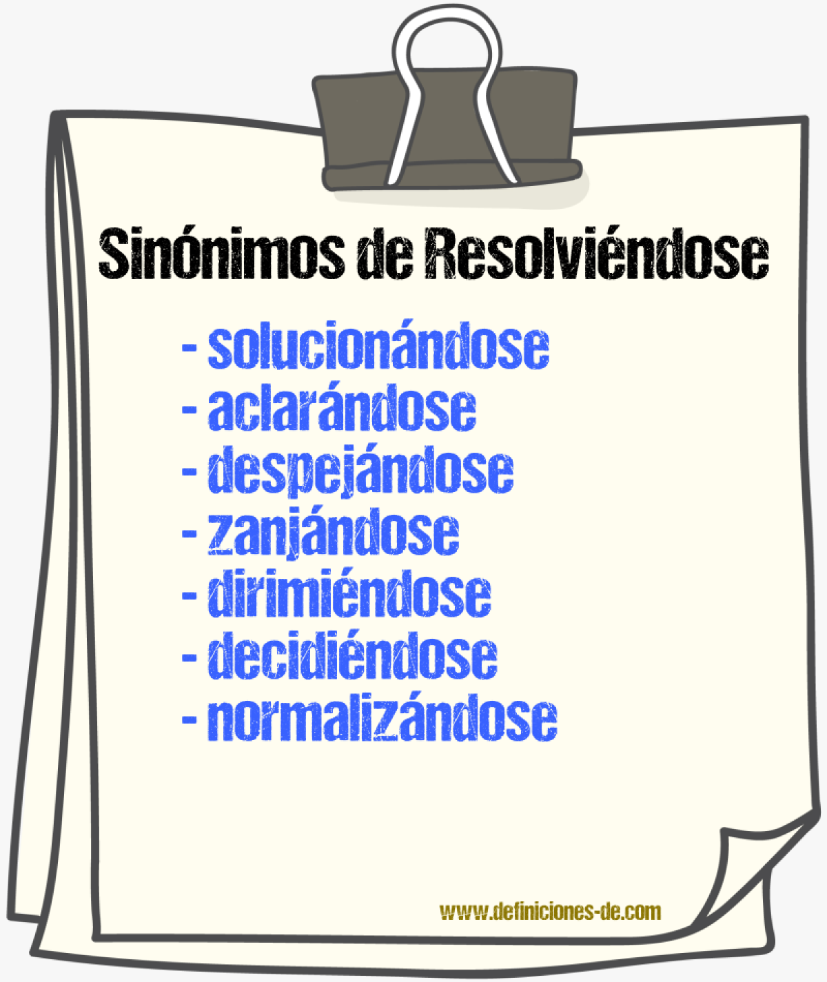 Sinónimos de resolviéndose