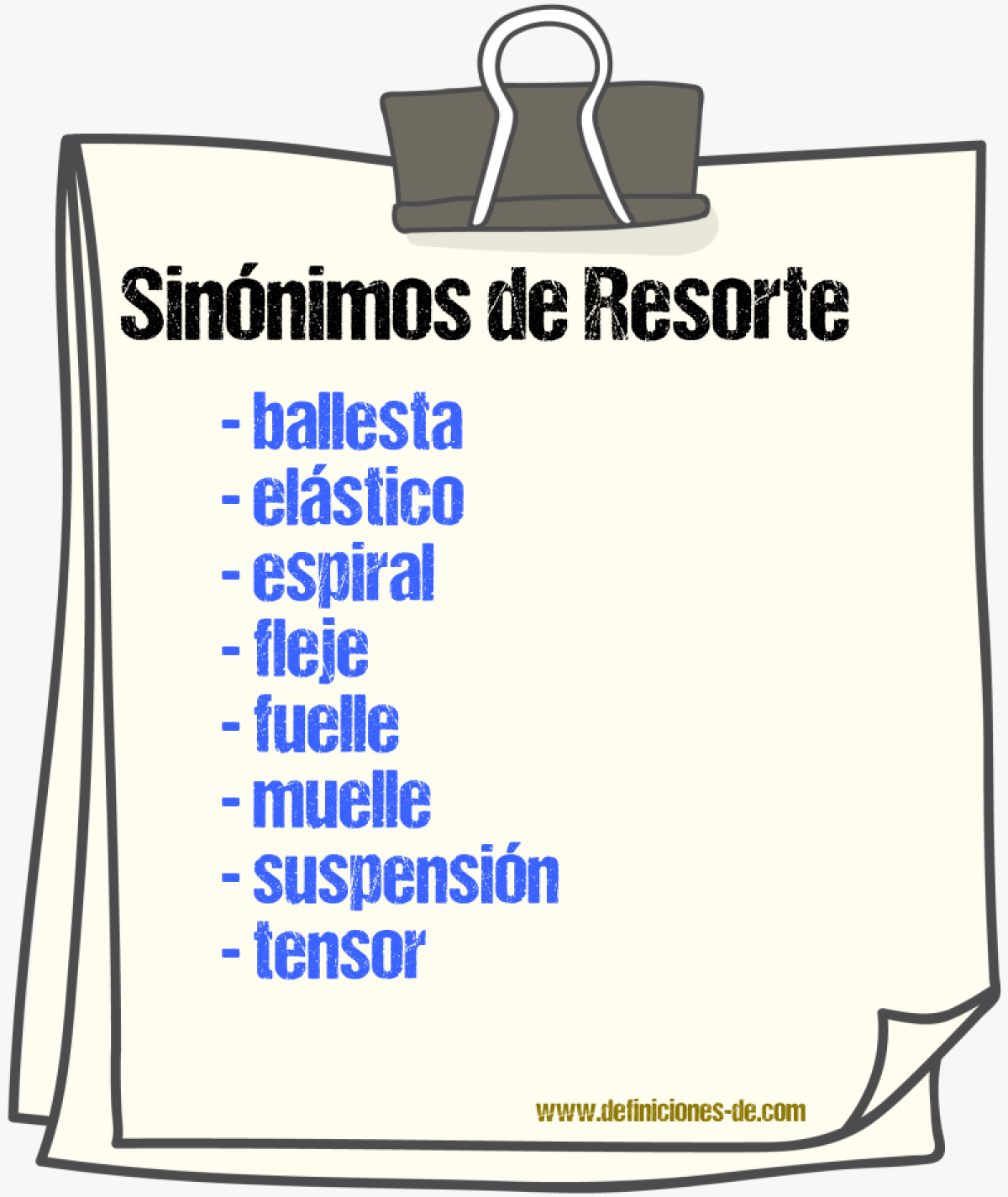 Sinnimos de resorte