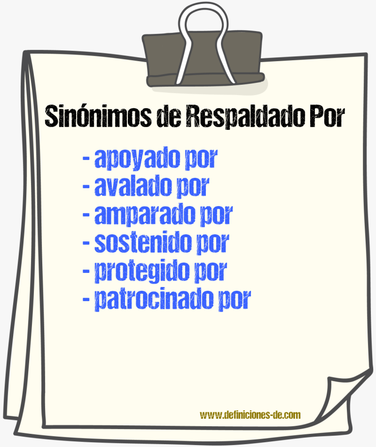Sinónimos de respaldado por