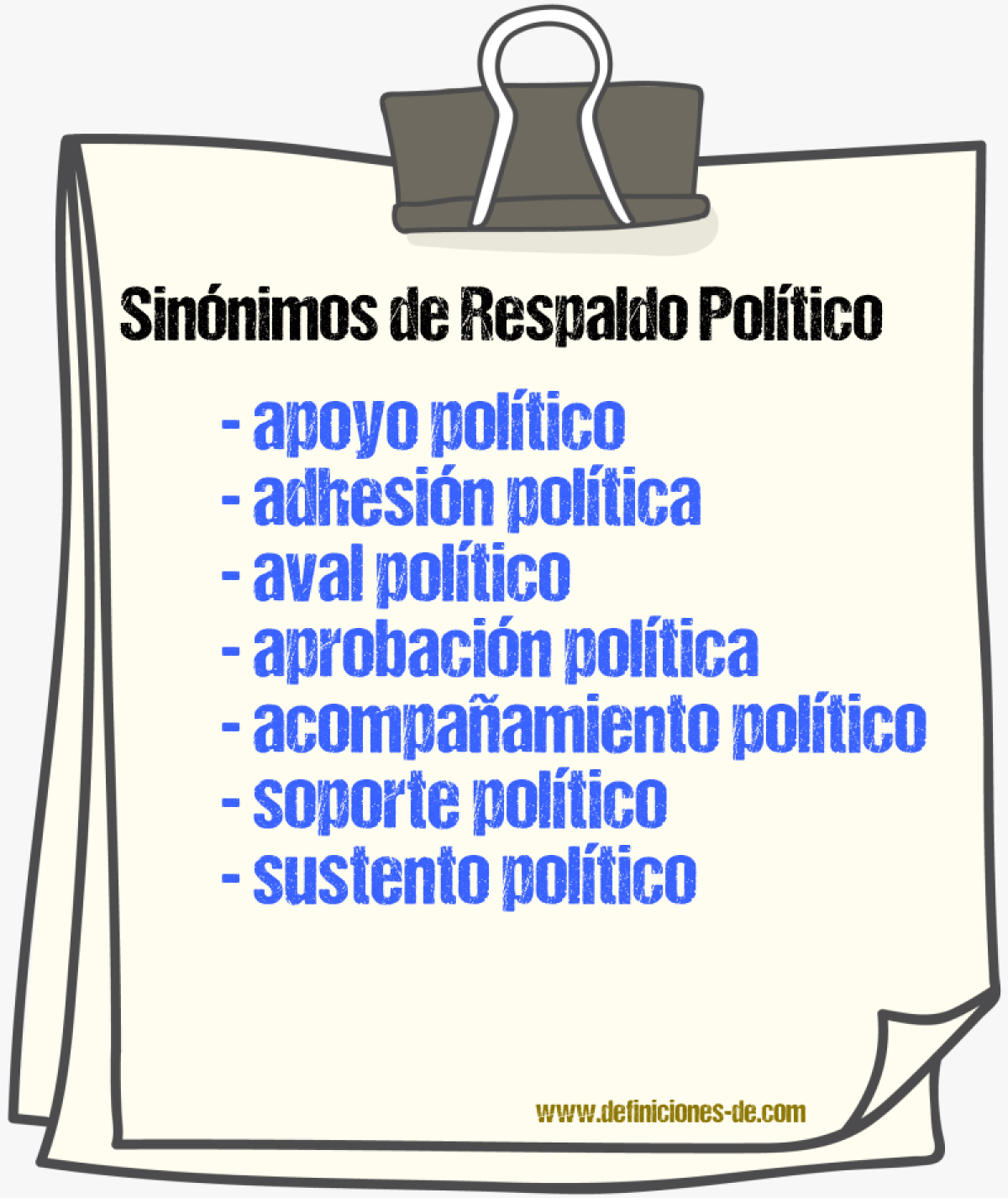 Sinónimos de respaldo político