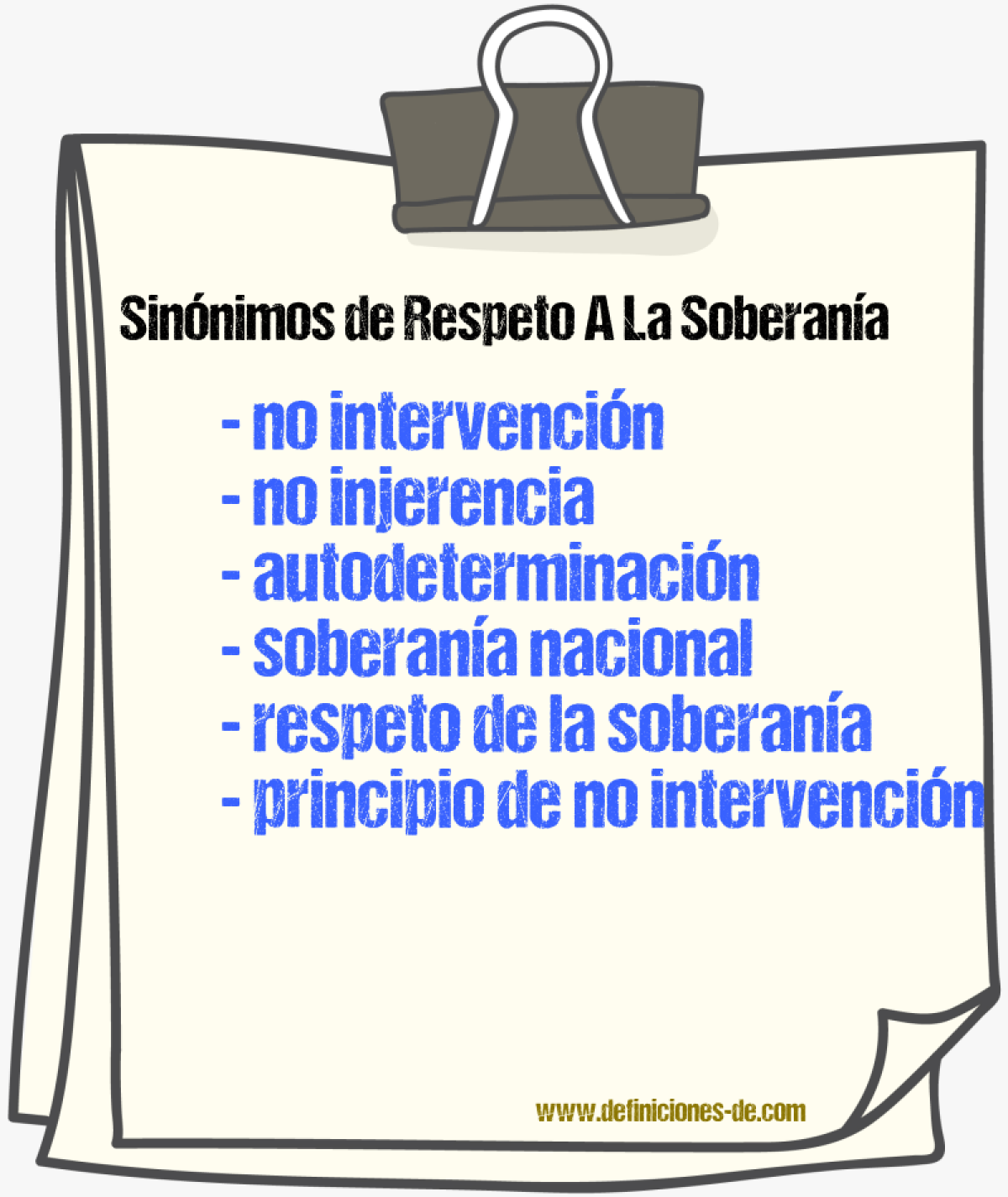 Sinónimos de respeto a la soberanía