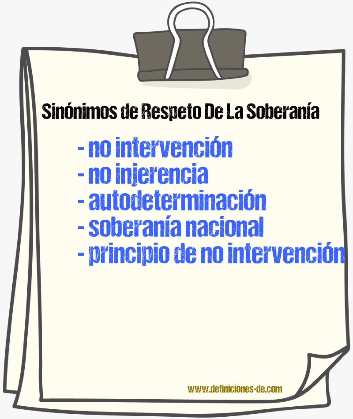 Sinónimos de respeto de la soberanía