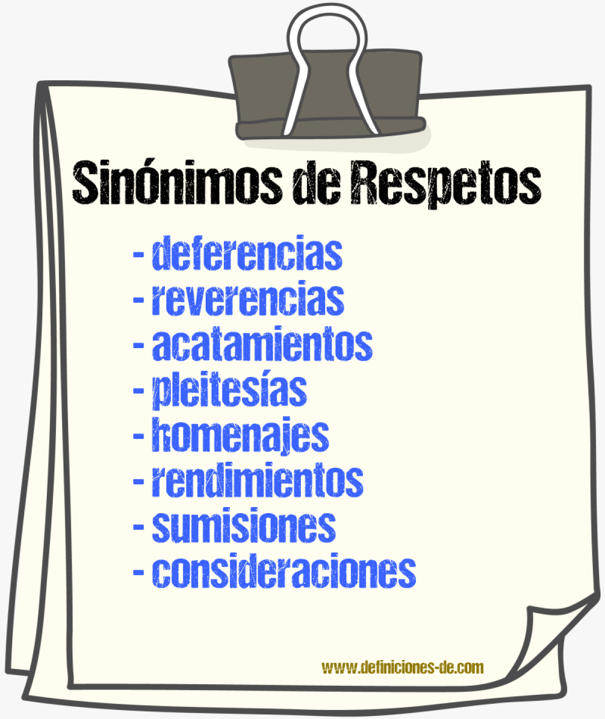 Sinónimos de respetos