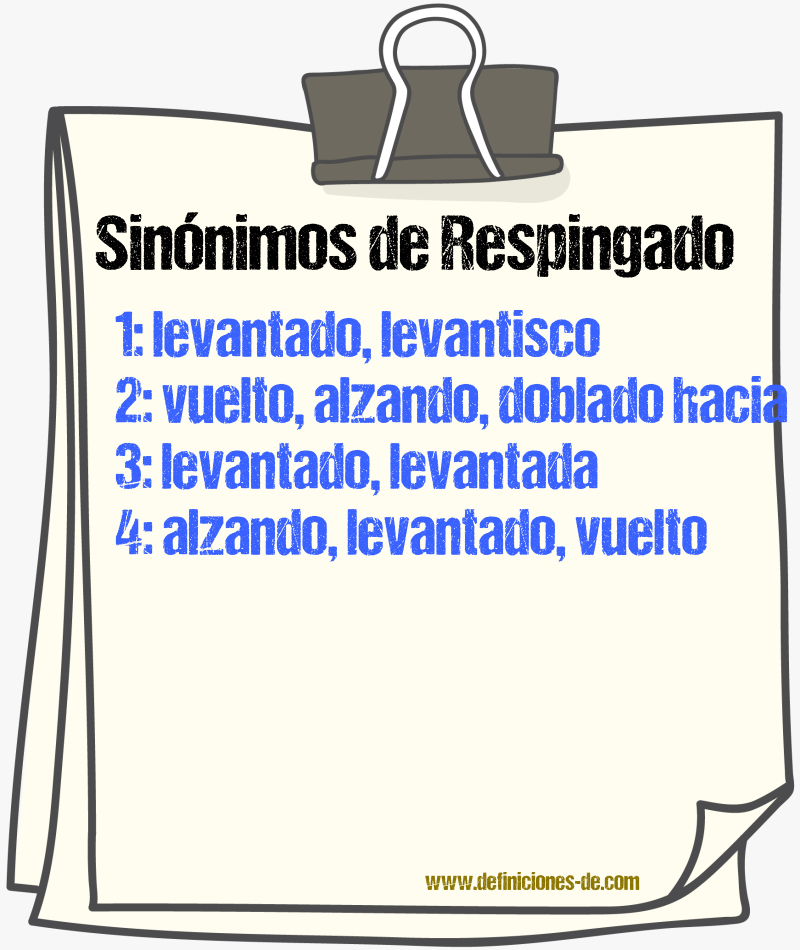 Sinónimos de respingado